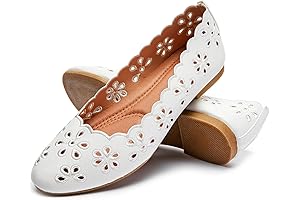 Women's Ballet Flats Black PU Leather Dress Shoes Comfortable Round Toe Slip...