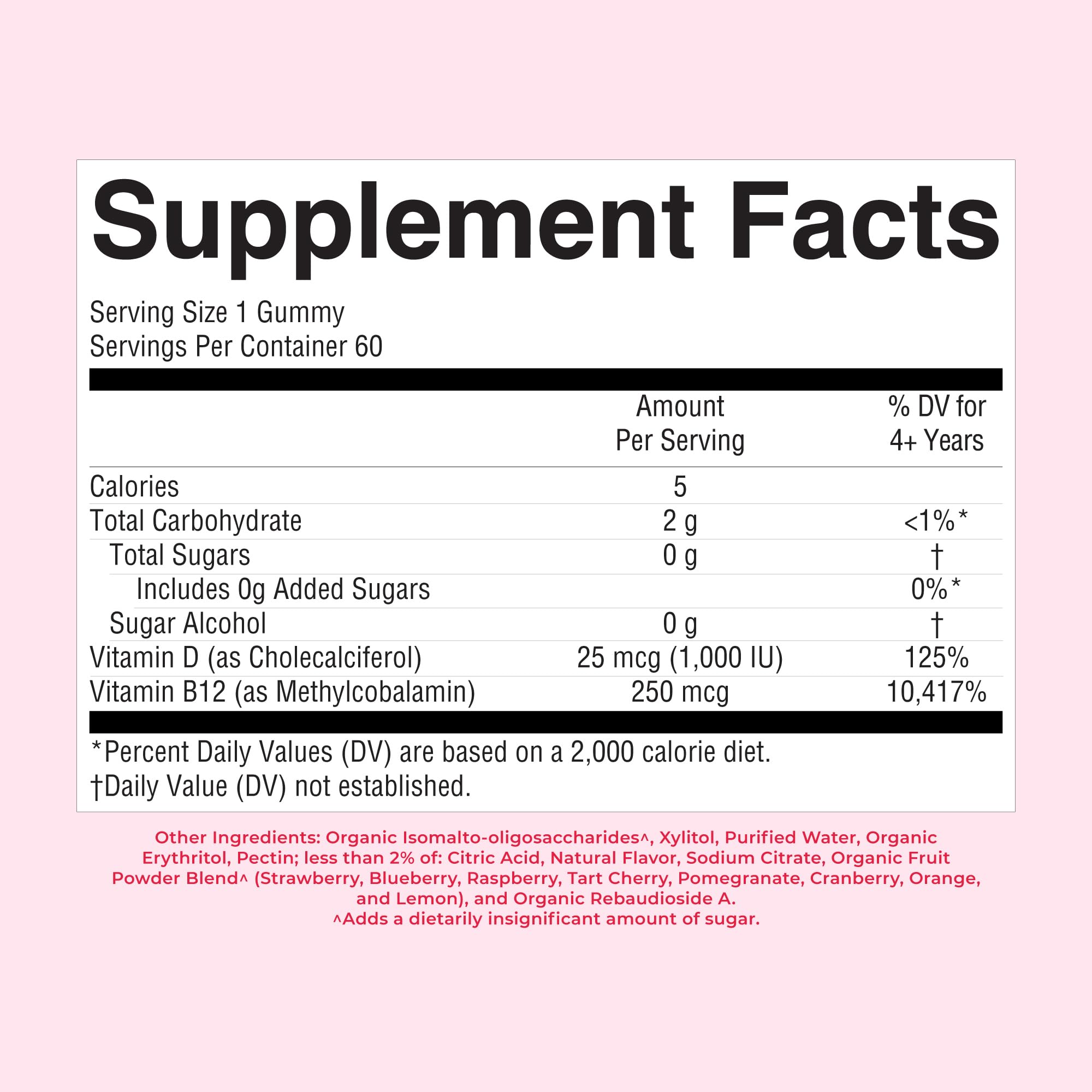MARYRUTH'S Vitamin D3 + B12 Gummies for Ages 4+, Sugar Free, 60 Servings — Amazon image 9