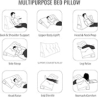 Vista 26 de Triangular Reading Pillow Wedge Headboard Back Support Pillow for Sitting up in Bed Daybed Bolster Backrest Couch Sofa Corner Cushion Medium Velvet