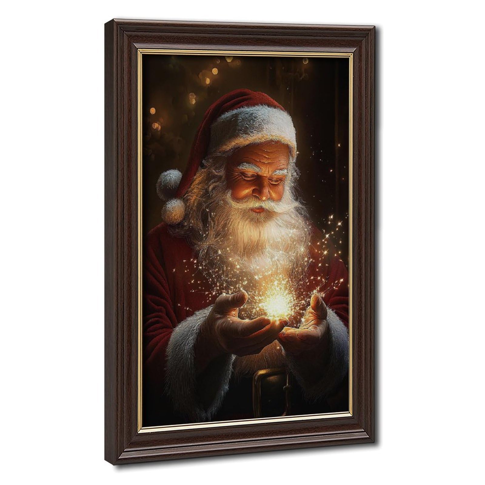 Bareronor Vintage Santa Claus Canvas Poster for Bedroom Decor Gift