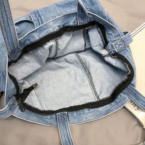 XKUN Zaino Donna Denim School Bag Adolescente
