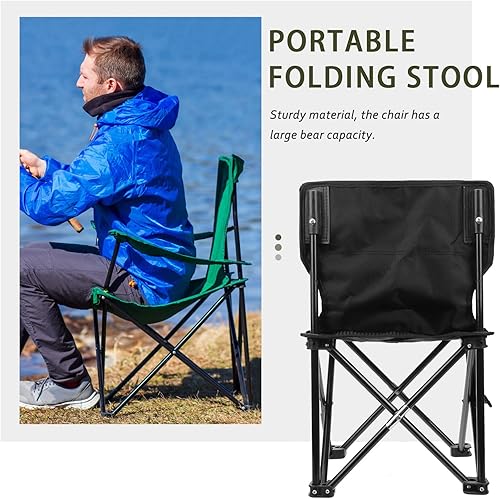 Miniatura 5 de POPETPOP Portable Folding Camping Chair Small Outdoor Foldable Fishing Stool with Oxford Cloth Carry Bag for Hiking Beach Garden Recreation