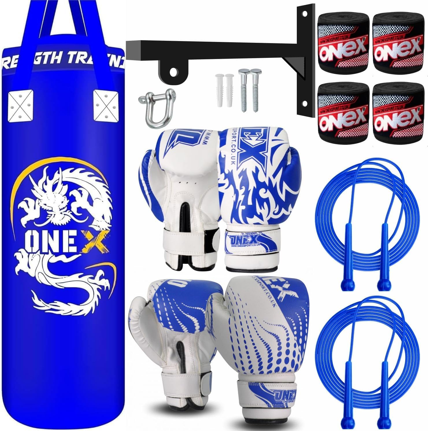 Heavy Duty Boxing Punch Bag Training Set - Includes Wall Bracket, Punching Gloves, Ideal for Kickboxing, MMA, Grappling, Muay Thai, Karate, BJJ - Perfect for Adult Home Gym Fitness — image 1