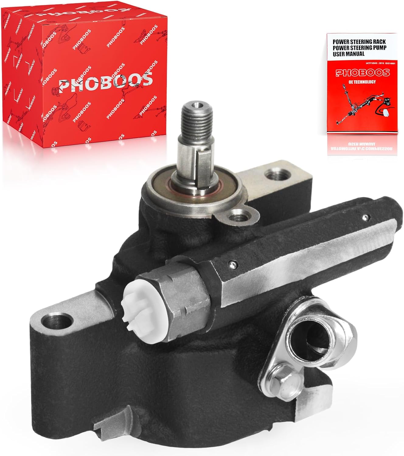 PHOBOOS Power Steering Pump Compatible with Toyota RAV4 1998-2000 ELECTRIC & RAV4 1997-2000 L4 2.0L, with Outlet, Smooth Steering, Low Noise, High Durability, Ref. 21-5945