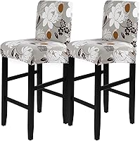 Vista 44 de SearchI - Juego de 4 fundas para taburetes de bar de jacquard, fundas elásticas y lavables para taburetes de bar, fundas para sillas de altura