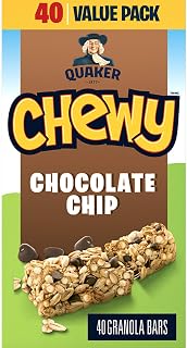 Quaker Chewy Chocolate Chip Granola Bars, 40 Count 960g - Peanut-Free, Whole Grain Oats Family Snack from Canada