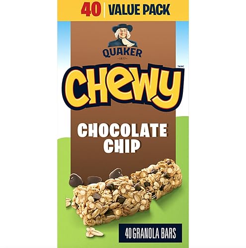 QUAKER CHEWY Barras de granola con chispas de chocolate 3386oz339 onzas 40 unidades Importado de Canadá