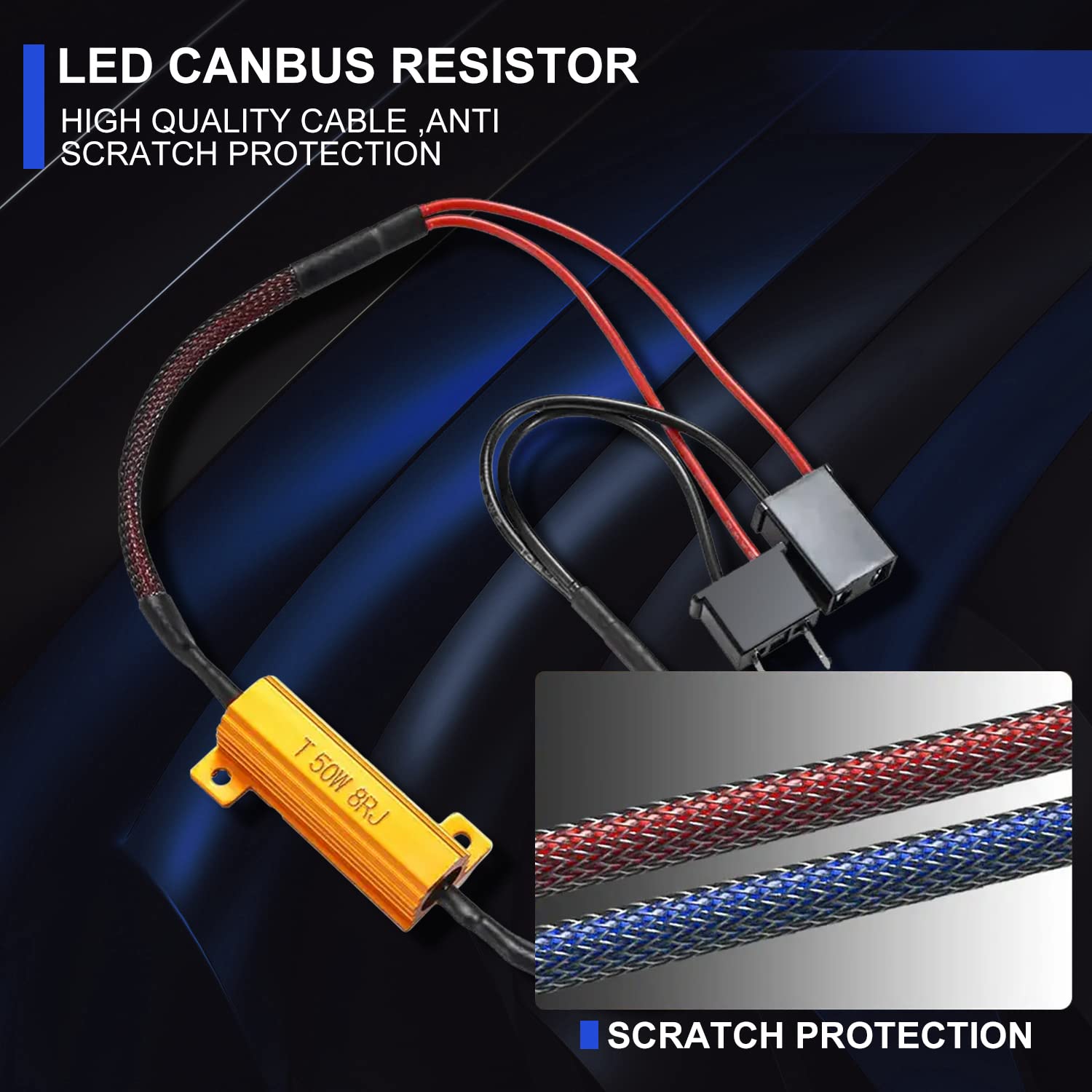 Yctze Résistances Décodeurs LED Voiture 2Pcs H7 - Anti Hyper Flash Canbus