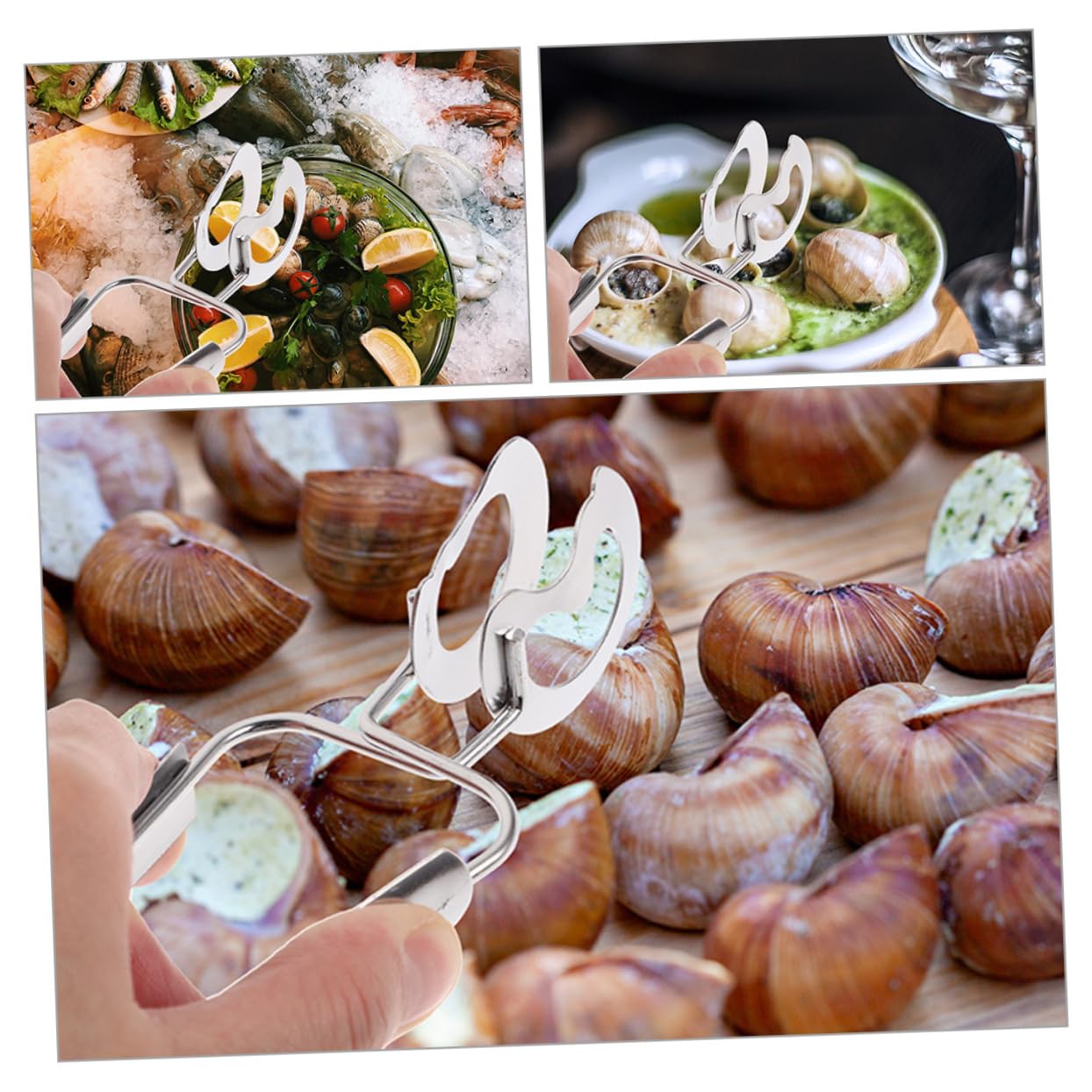 PRETYZOOM 4 Juegos Clip De Comida De Caracola Espátulas Y Pinzas Para Alimentos Accesorios De Charcutería Pinzas Para Servir Paraca Aperitivos Junta Silver Acero Inoxidable 6 Piezas * 4