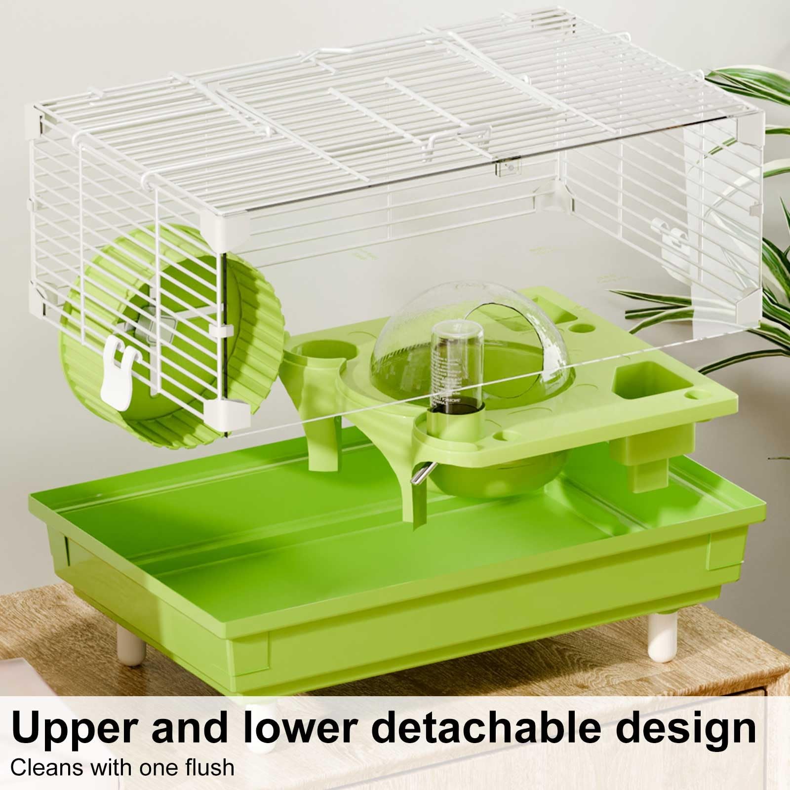 Gabbia Portatile per Criceti, Cage Hamster e Habitat, Gabbia per Ratti con Accessori per Criceti, tra Cui Ciotola per Cibo, Gabbia per Piccoli Animali(Green)