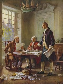 ART.COM Wall Art Print Vintage painting of the writing of the Declaration of Independence. by Vernon Lewis Gallery, 12" x 16"