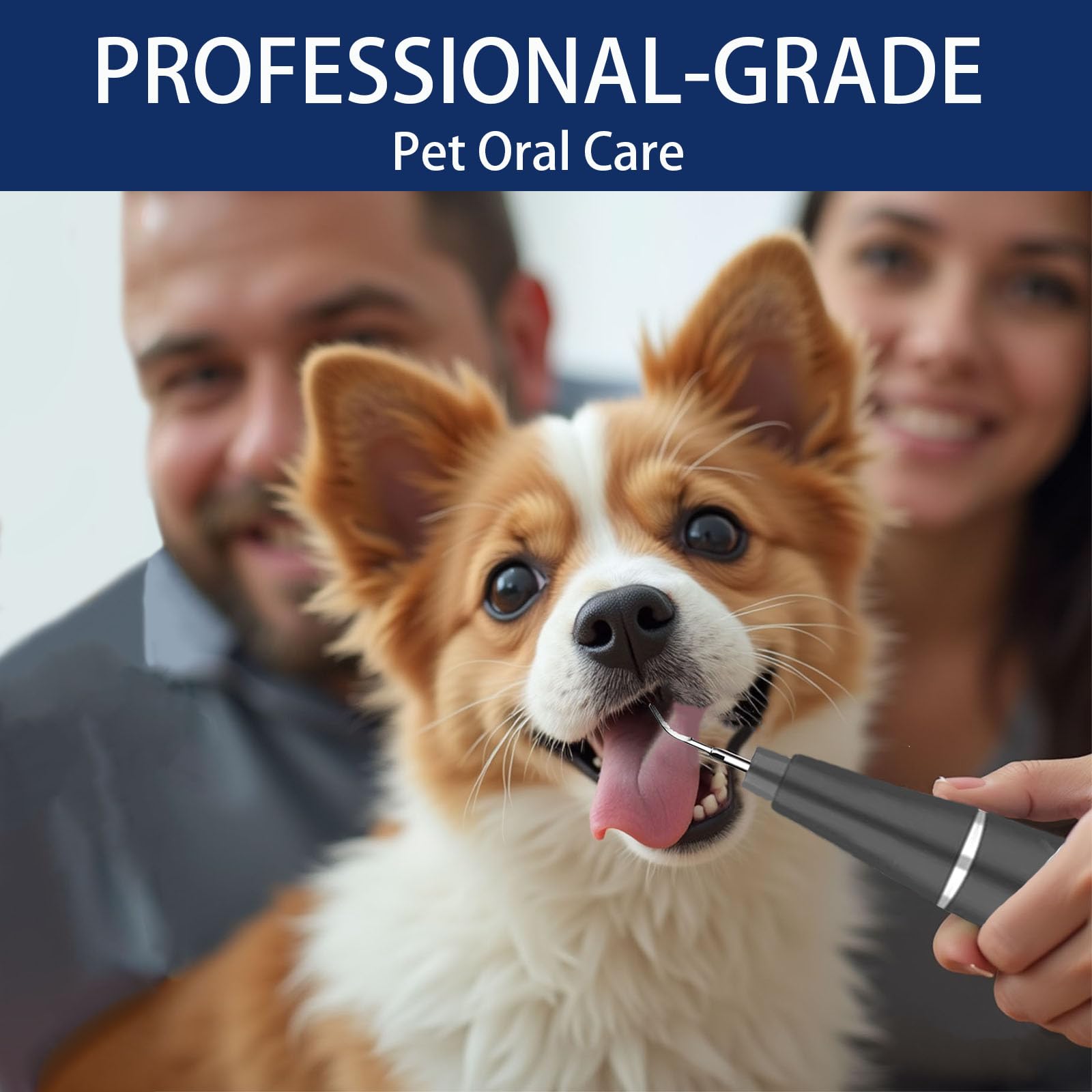 Herramienta de eliminación de placa dental: kit de limpieza de dientes de perro, raspador dental para sarro y placa, 3 modos de limpieza, carga USB, herramientas de limpieza de dientes con