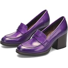 SHODENSE Women Vintage Chunky Heel Loafers Pumps Platform Round Closed Toe Oxford Shoes Burnished Patent Matte Suede Slip On Dress Loafer Block Stacked Heels Office Formal Work Business 4-11 M US