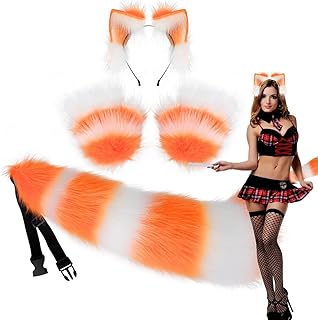 Fantasia de lobo infantil | Fantasia de Halloween de lobo | Conjunto de acessórios para fantasia de festa de Natal de Halloween, fantasia de Halloween de lobo de cauda simulada de 3 peças Kumprohu