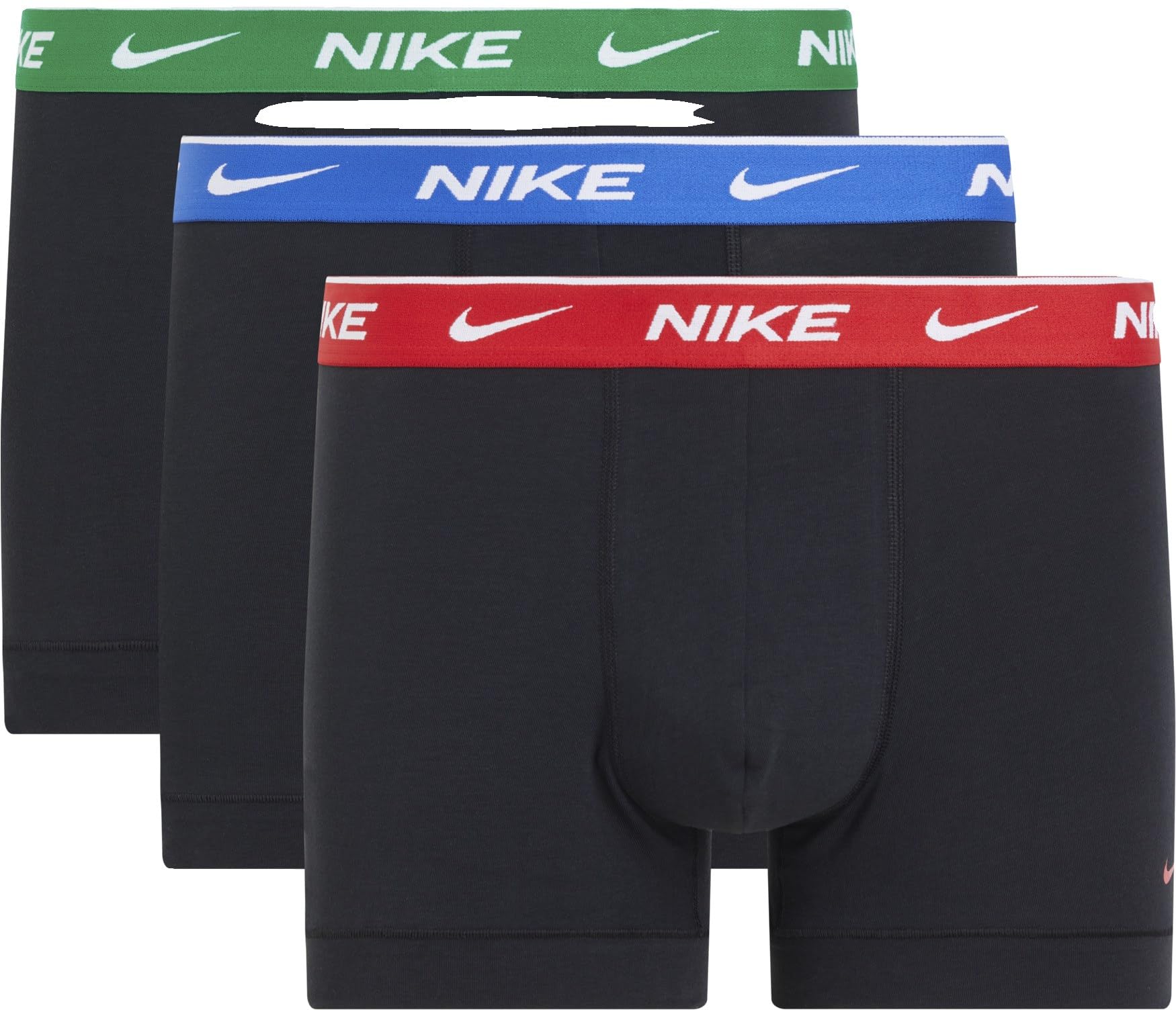 Nike Girls Trunk 3pk Underwear, Blk - Stdm Grn/Gme Royal/Uni Red Wb, XL EU