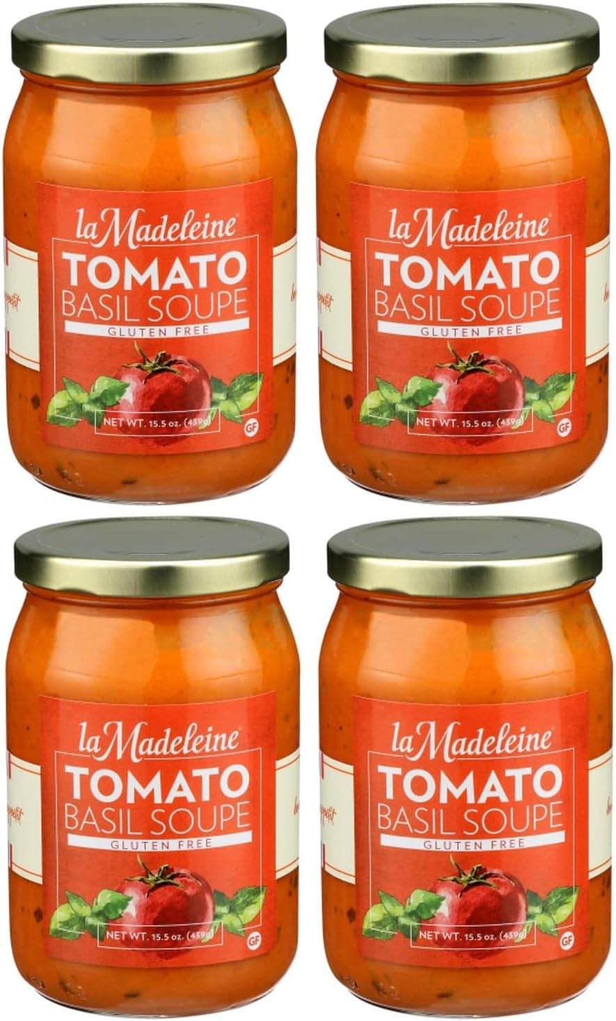 La Madeleine Tomato Basil Soup 15.5oz Glass Jar (Pack of 4) (Original)
