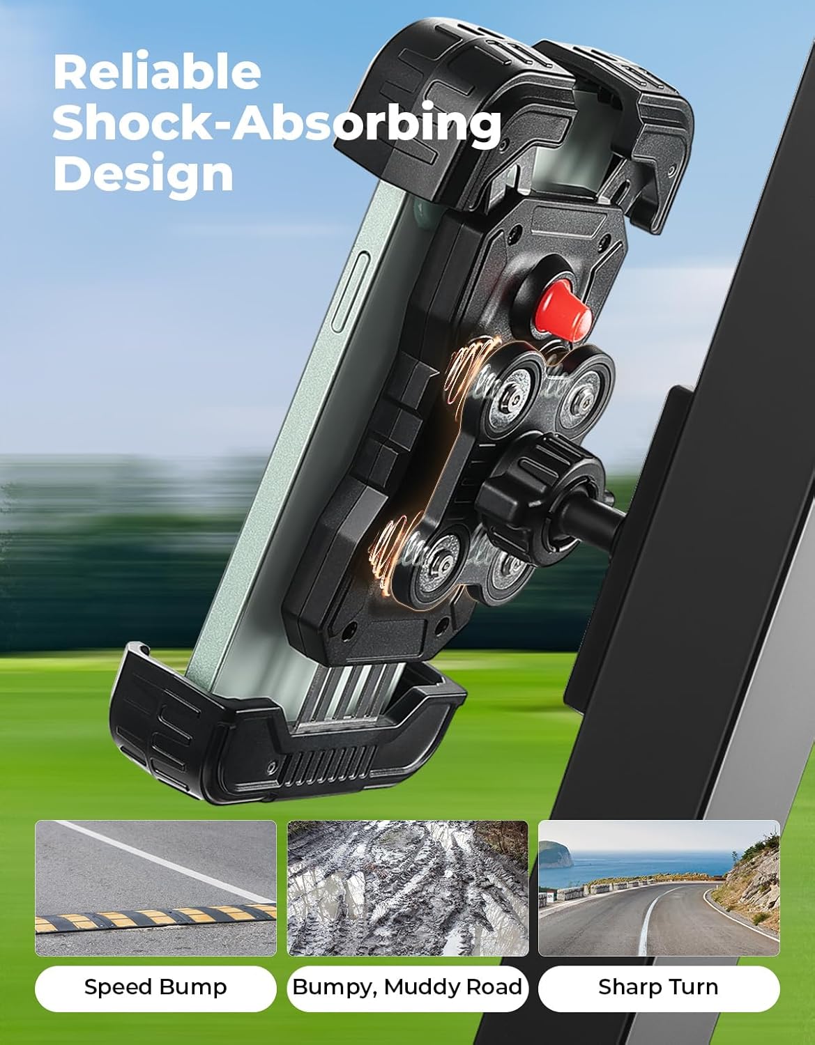 KEMIMOTO Golf Cart Phone Holder, Magnetic Tractor Phone Holder Mount Compatible with EZGO Club Car, Golf Cart Phone Caddy for iPhone/Galaxy/Google Pixel, 360° Rotatable with Vibration Dampening - Image 5