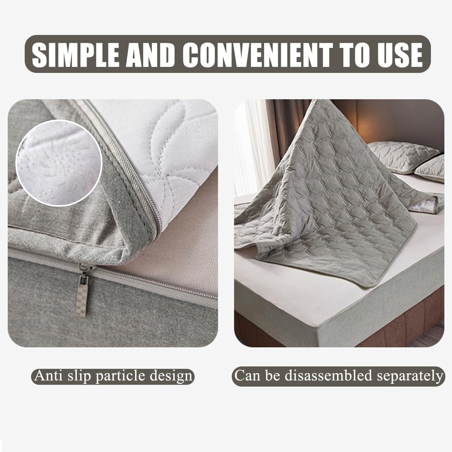 White,90x200+15cm, 100% Cotton Mattress Protector Customizable Double/Single/King Zip Up Bed Fitted Sheet Mattress Encasement Cover 360° Full Wrap Dustproof Bed Cover for Dormitory
