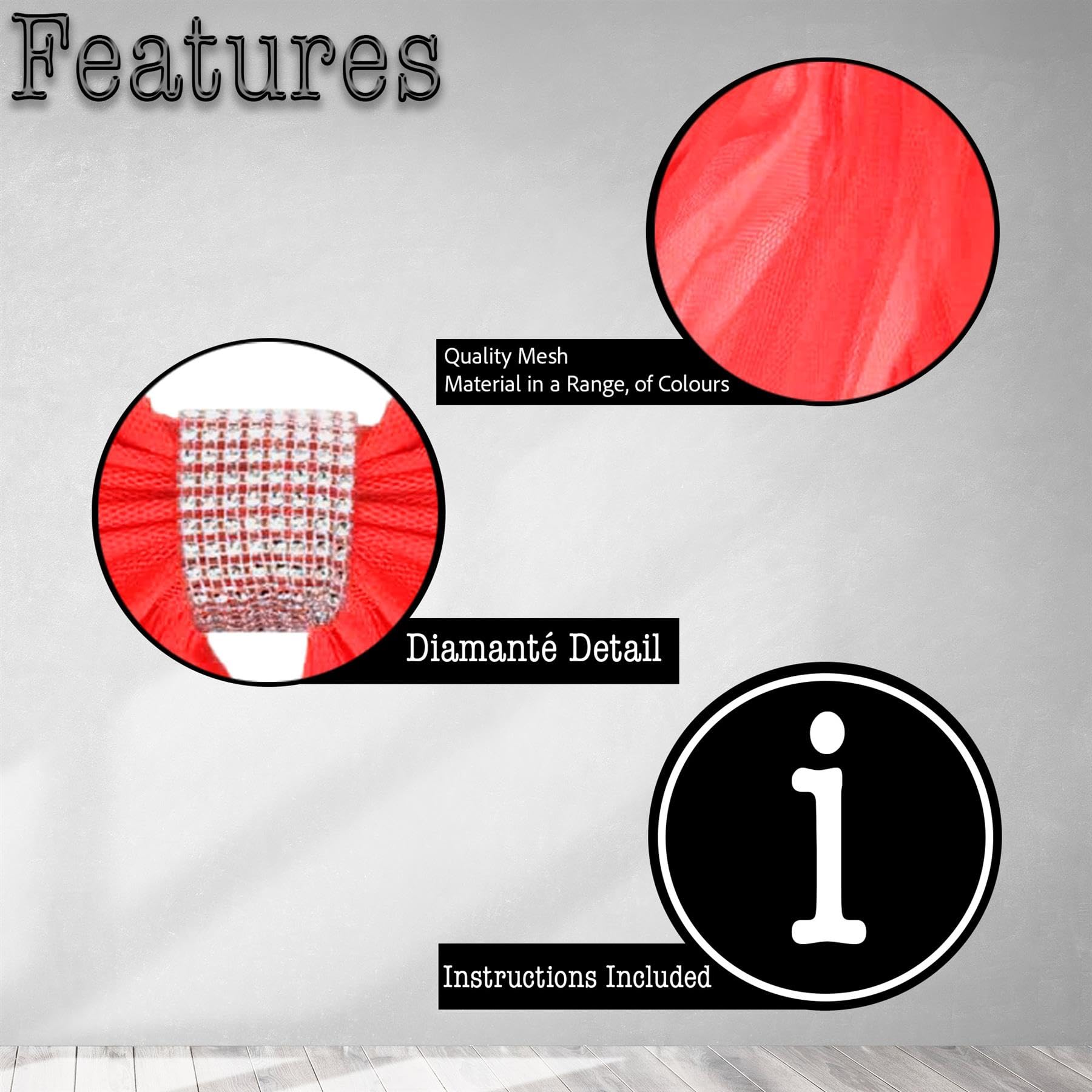 SHATCHI Pack of 2 Christmas Door Bow, Red 7.5m Diamante Giant Bow Door Cover - Image 4