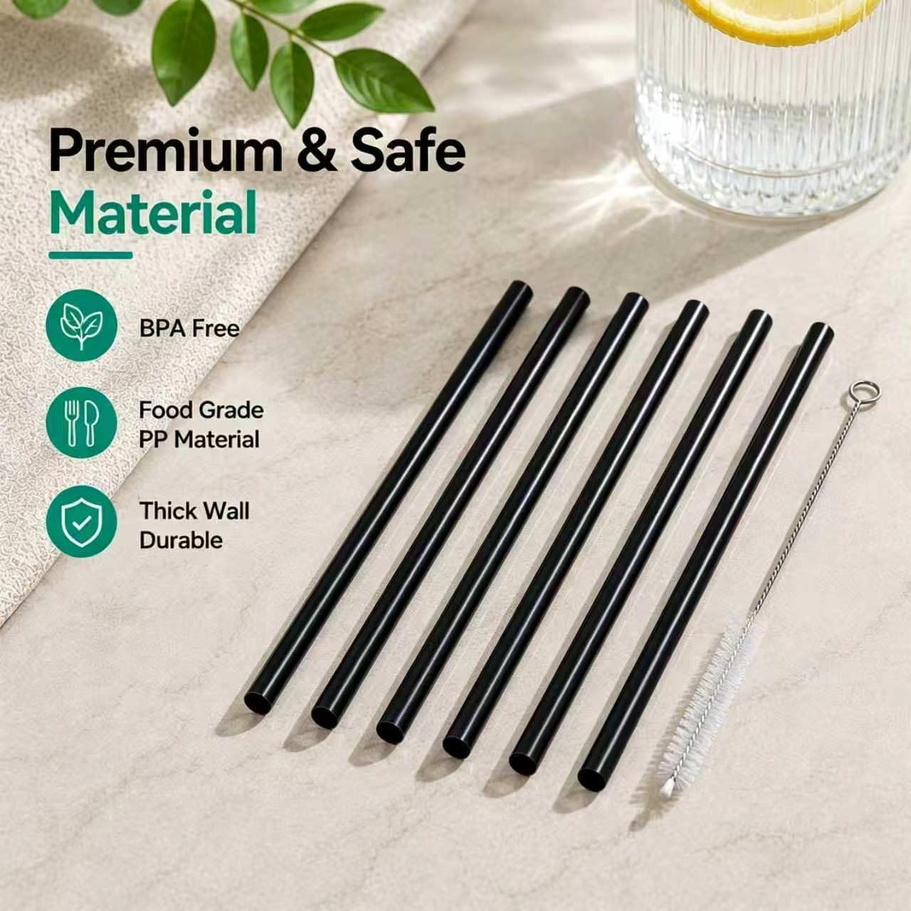 6pcs Replacement Straws for Owala FreeSip Sway 24 oz 32 oz Bottle,Black