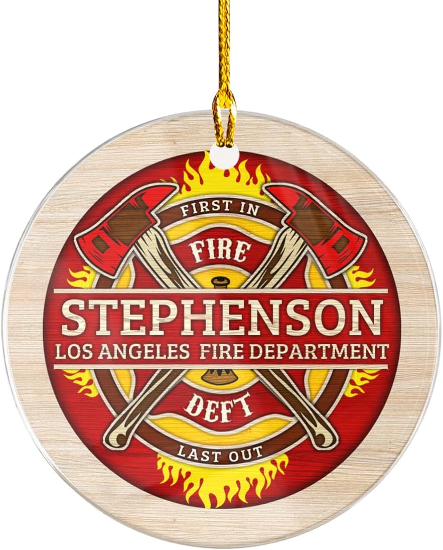 wowcugi Personalized Firefighter Ornament Fireman Ornaments