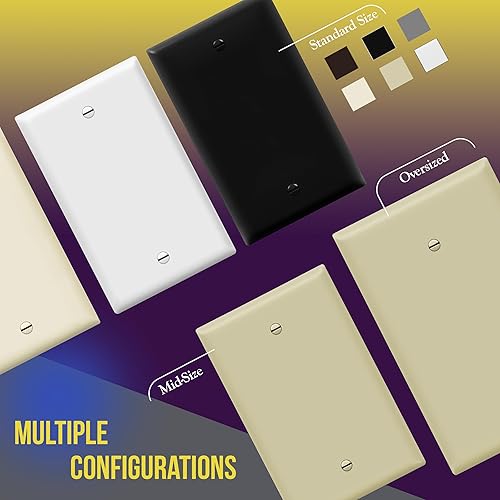 Miniatura 7 de ENERLITES Blank Device - Placa de pared, acabado brillante, tamaño de 3 bandas, 4.50 x 6.38 pulgadas, policarbonato termoplástico irrompible,