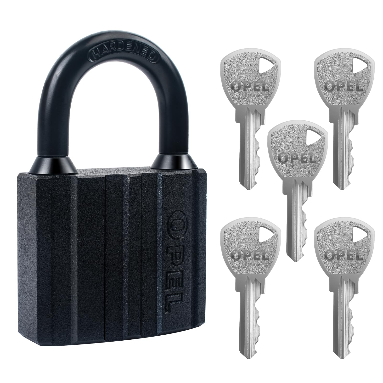 Lucchetto resistente con 5 chiavi, per contenitori per capannoni, magazzini, garage, persiane, unità di stoccaggio, capannoni, garage, recinzioni (50 mm)