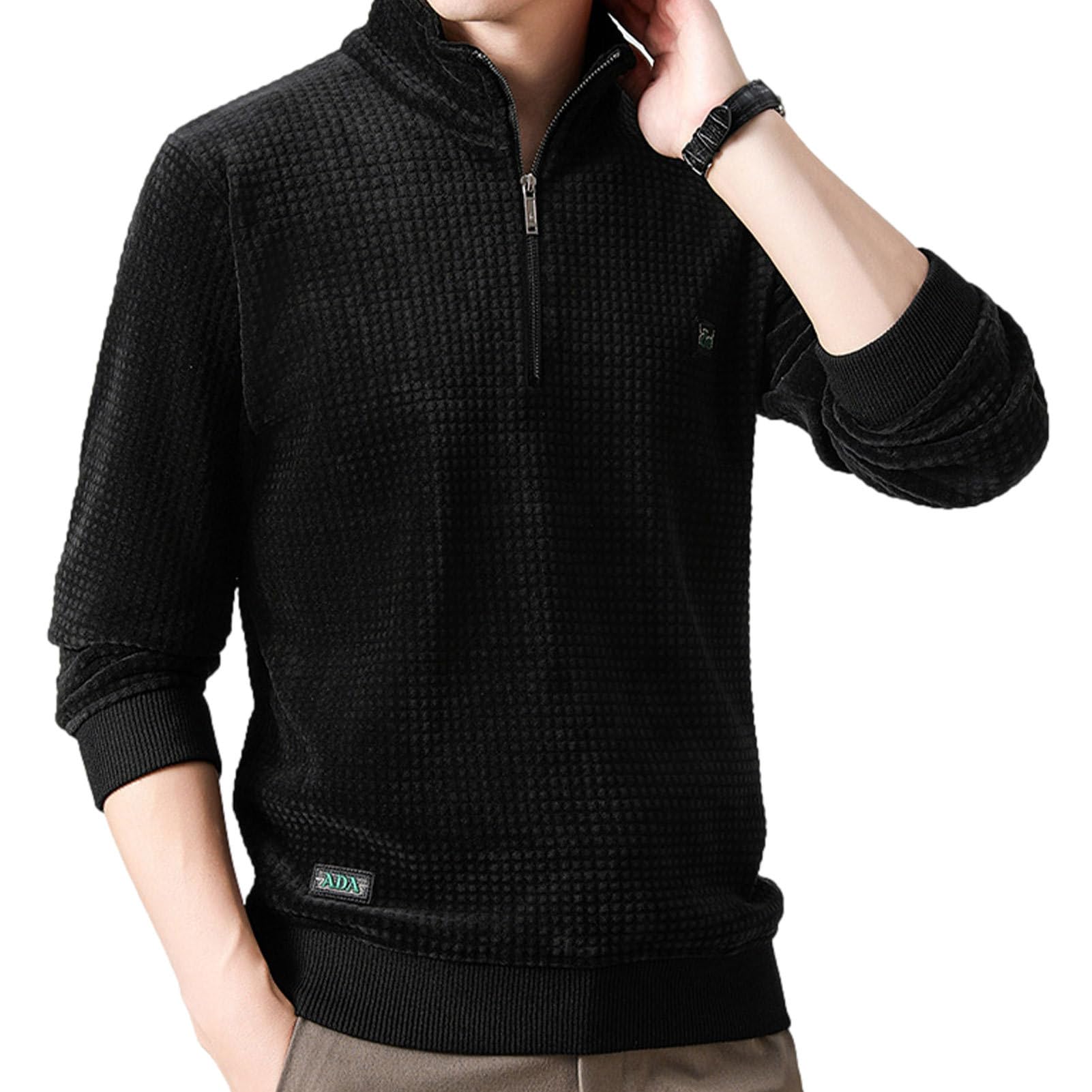 Pull chaud pour Hommes Teksome en alpaga : le sweat-shirt demi-zip contre le froid de l'hiver