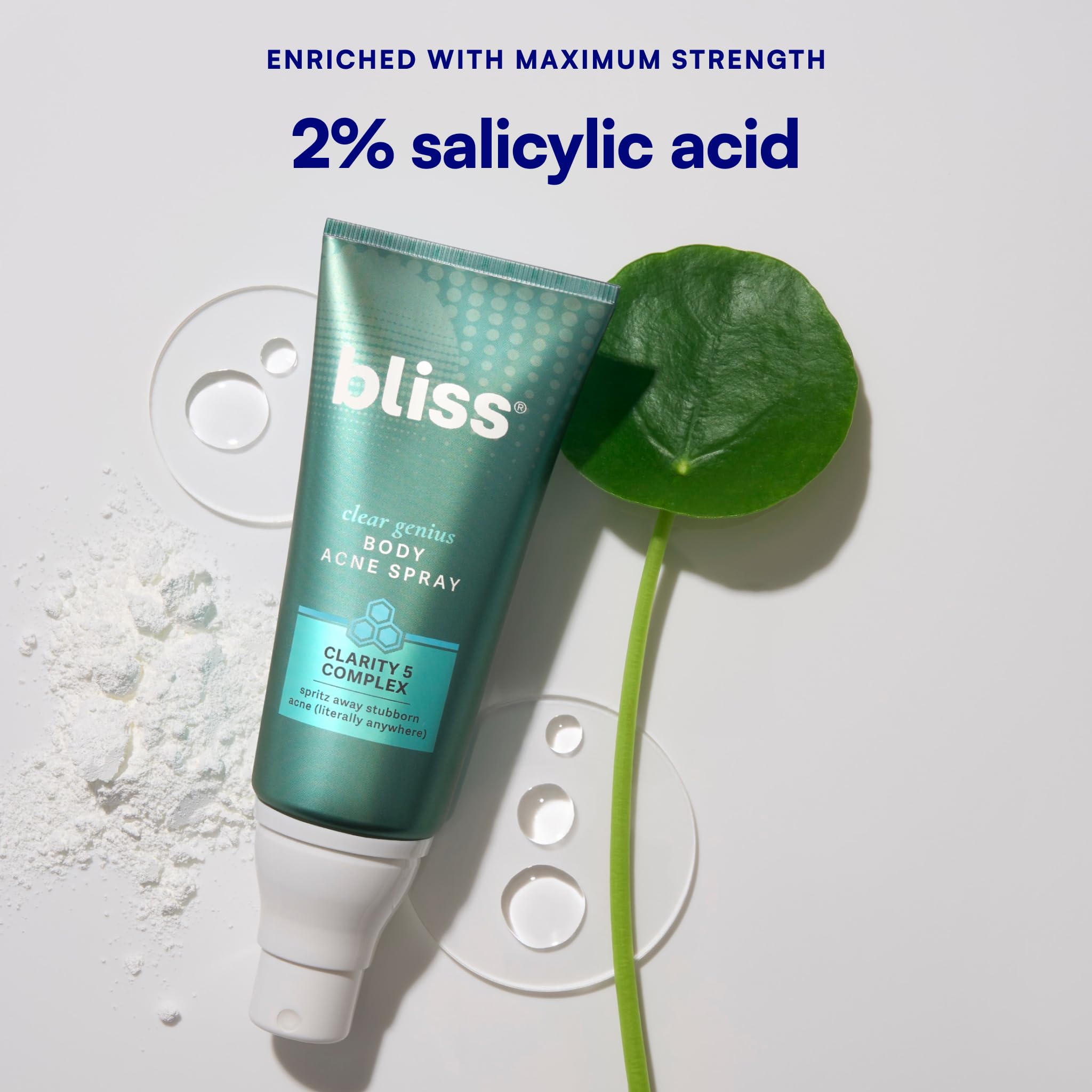 Bliss Clear Genius Body Acne Spray, 3.5 Fl Oz, 2% Salicylic Acid