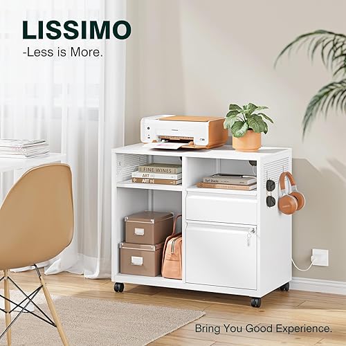 Miniatura 59 de Archivador móvil de 3 cajones con cerradura, archivador debajo del escritorio para oficina en casa, archivadores de metal sobre ruedas para archivo