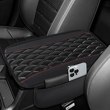Car Center Console Cover for Tesla Model 3 Model Y 2016-2024, Memory Foam Arm Rest Cover Pad Comfortable Waterproof Armrest Cushion with 2 Storage Bags Universal Accessories,A/Black