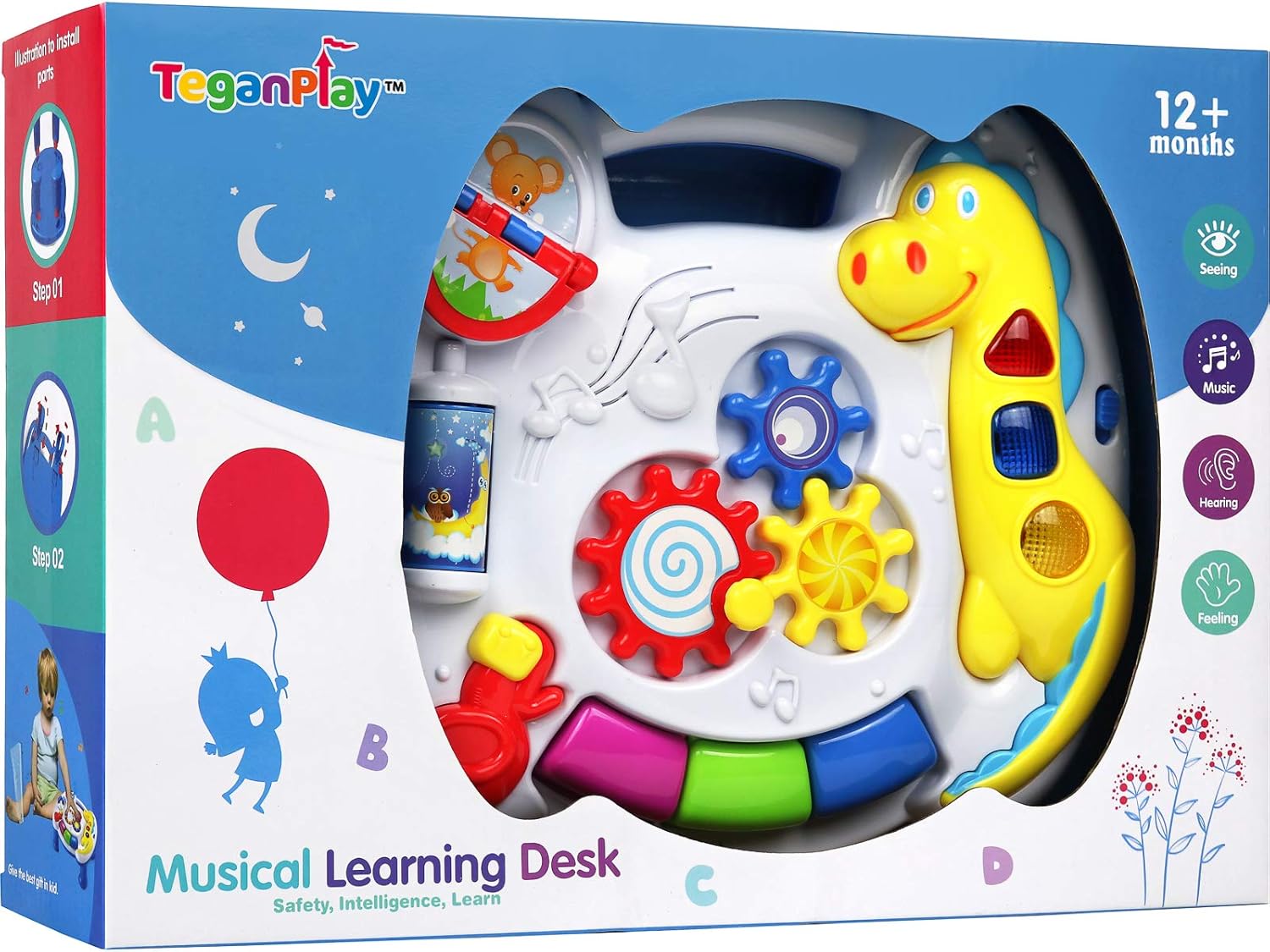 2-in-1 Toddler Activity Table & Crib Toy | Removable Legs & Attachable Straps for Versatile Baby Play