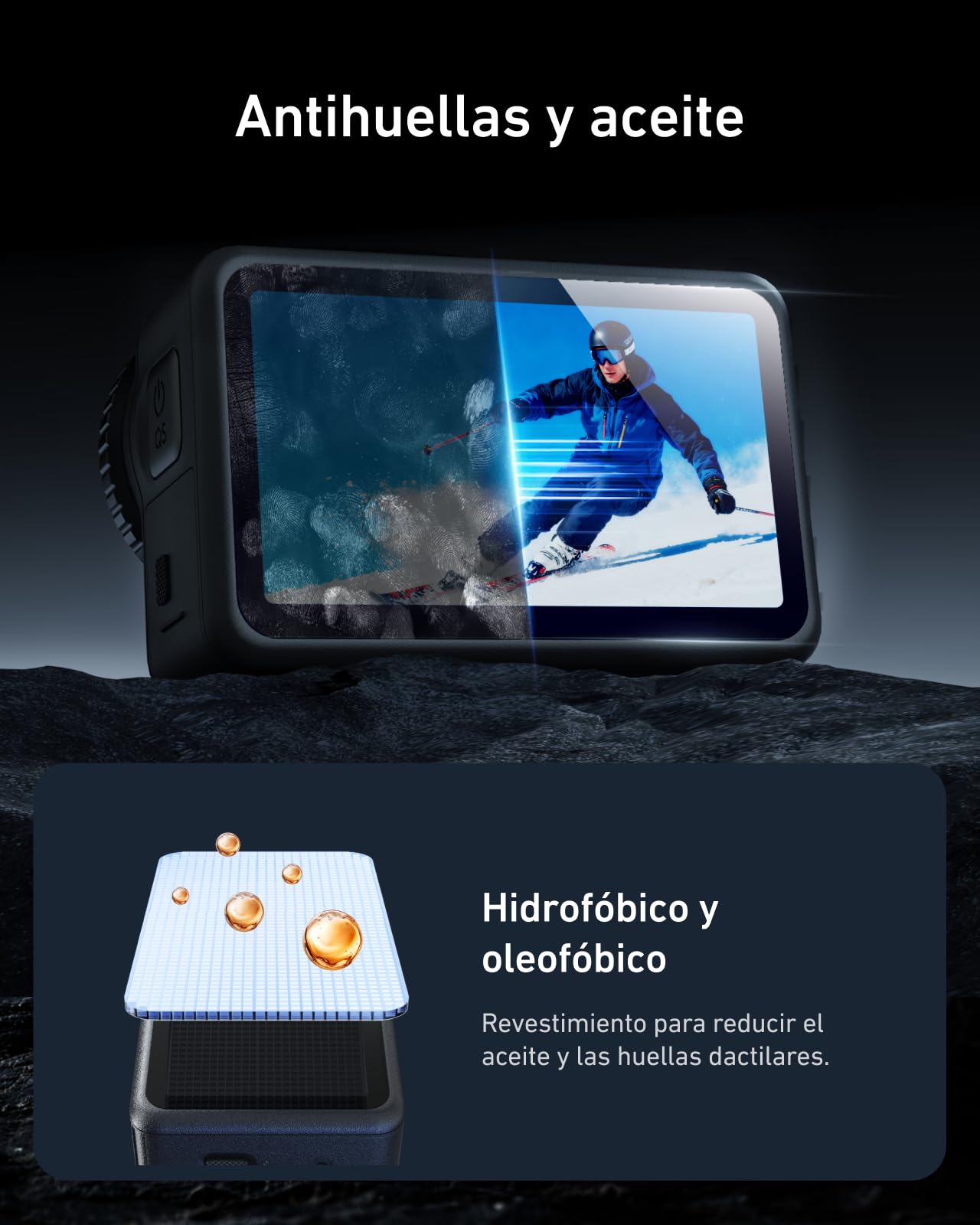 TELESIN Protector de pantalla de cristal templado para DJI Osmo Action 6 (2 juegos), protector de pantalla de cristal templado para DJI Osmo Action 6 Accesorios, dureza 9H, antiarañazos y antihuellas