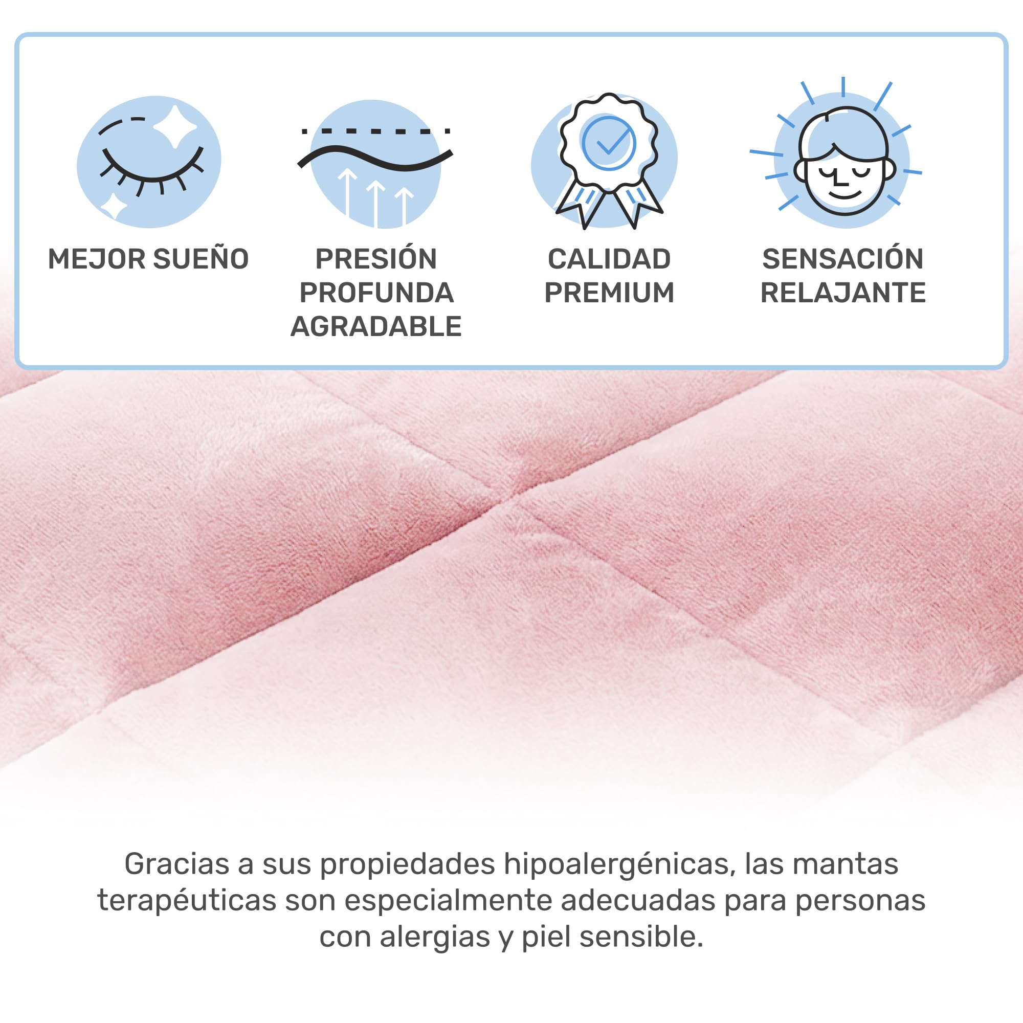 Dailydream Manta de Peso para niños, 2,3 kg, 90 x 120 cm, Color Rosa