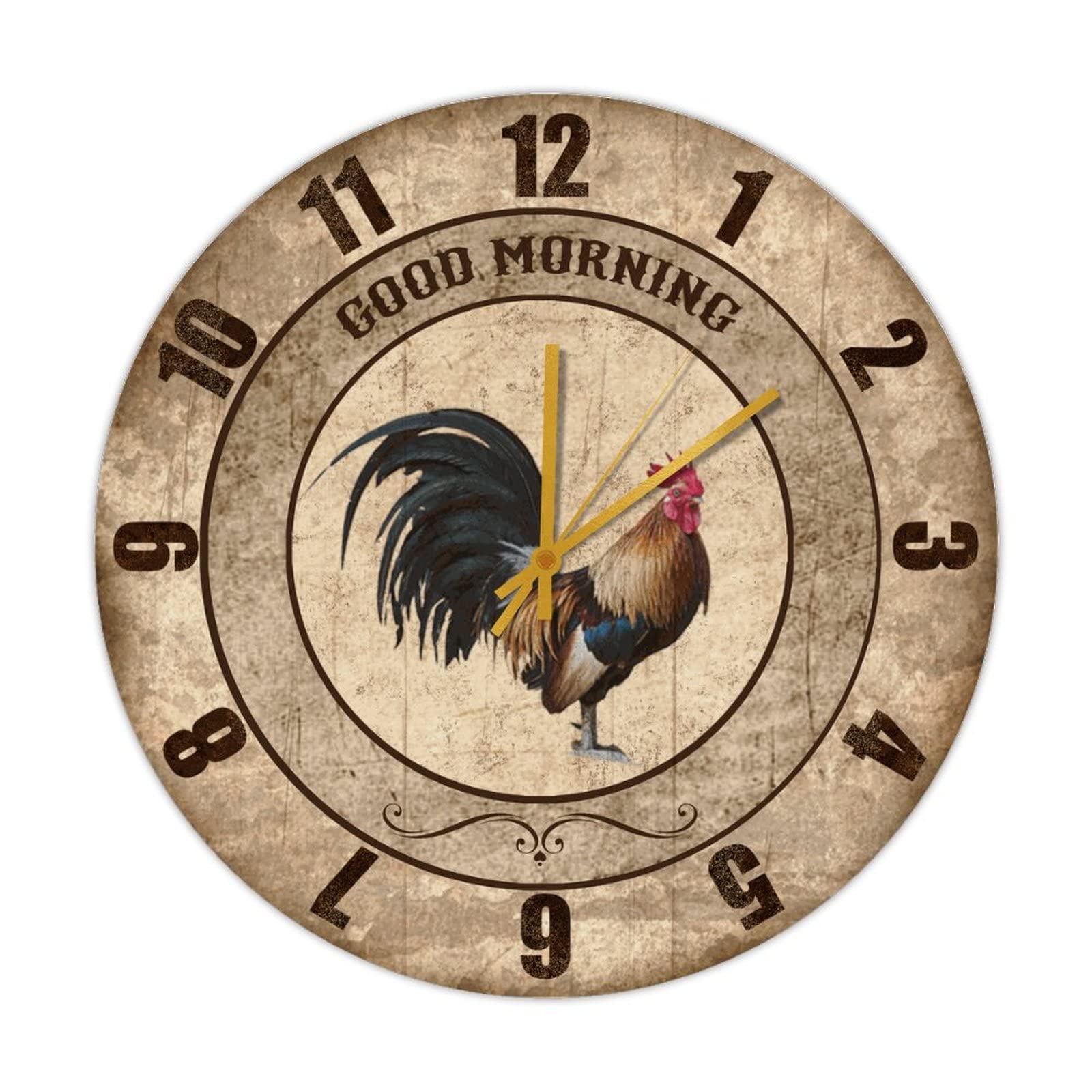 Horloge murale à quartz : cadeau idéal amateurs de coq en bois