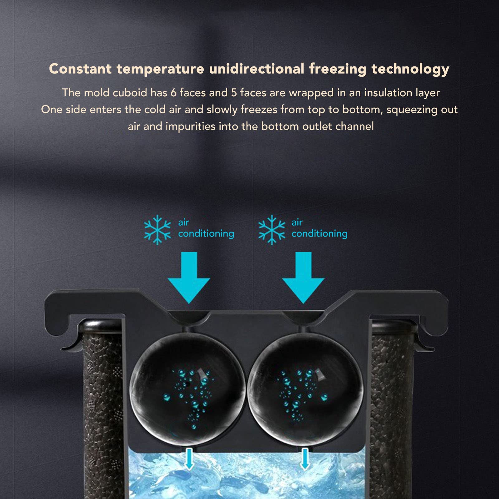Máquina para hacer bolas de hielo cristalinas, molde de hielo para whisky de silicona para cócteles y bebidas, forma de calavera (Circular)