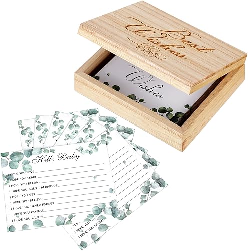 50 tarjetas de consejos para bebés, libro de invitados para baby shower, tarjeta de consejos alternativos para niño y niña con caja de recuerdos,