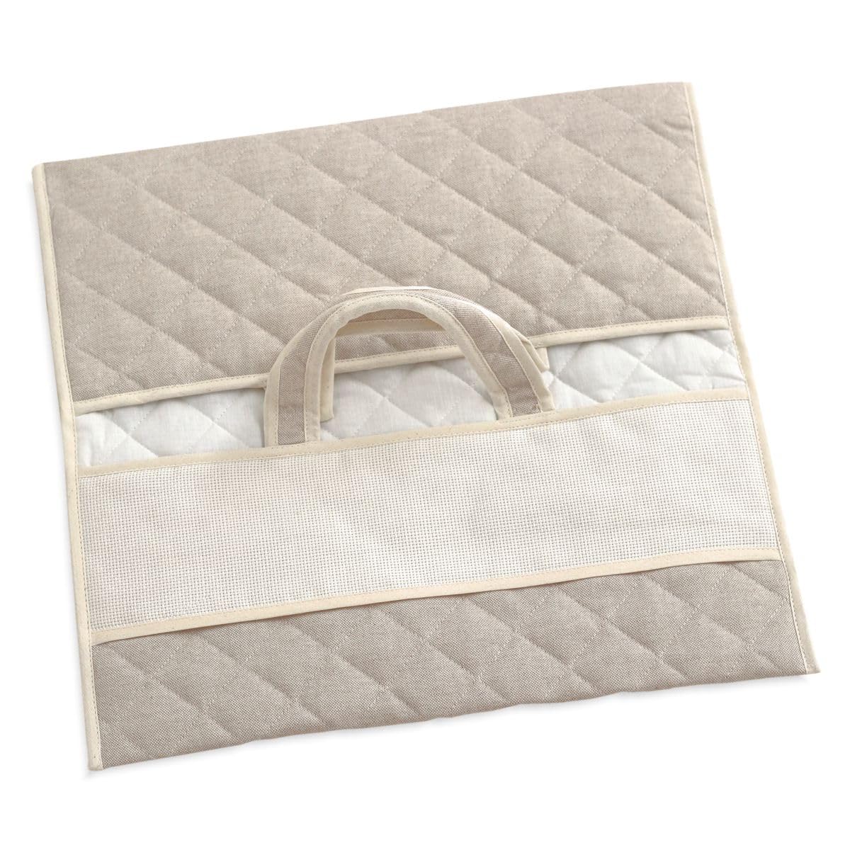 hobbymio.it Borsa porta vivande in tessuto da ricamare a punto croce, Porta Torte da ricamare a Punto Croce, Porta Torte da trasporto in Tessuto Trapuntato, tela aida (195 Hispano tinta unita panna)
