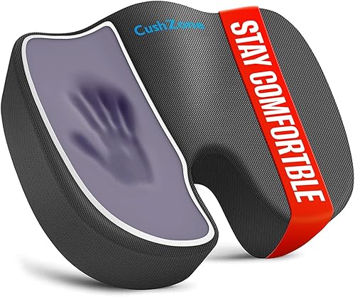 Vista 16 de Cojín de asiento, cojines para silla de oficina, cojín de asiento de automóvil, antideslizante para ciática y respaldo, coxis, coxis, coxis, alivio