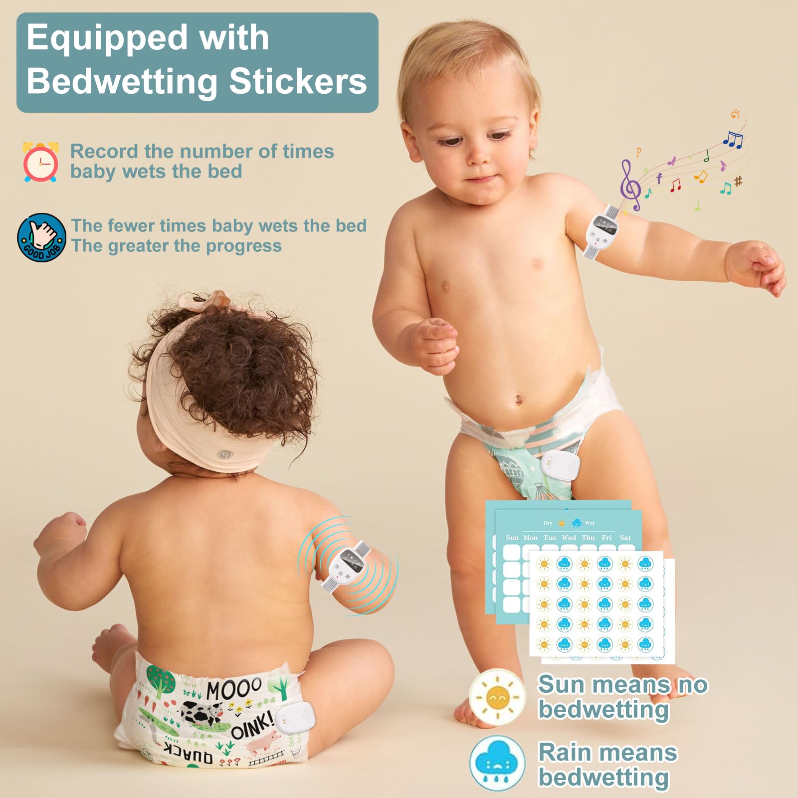 Allarme wireless per bambini con telecomando, 3 modalità di promemoria, 2 suonerie, ricarica USB, timer, allarme per vasino notturno (versione base)