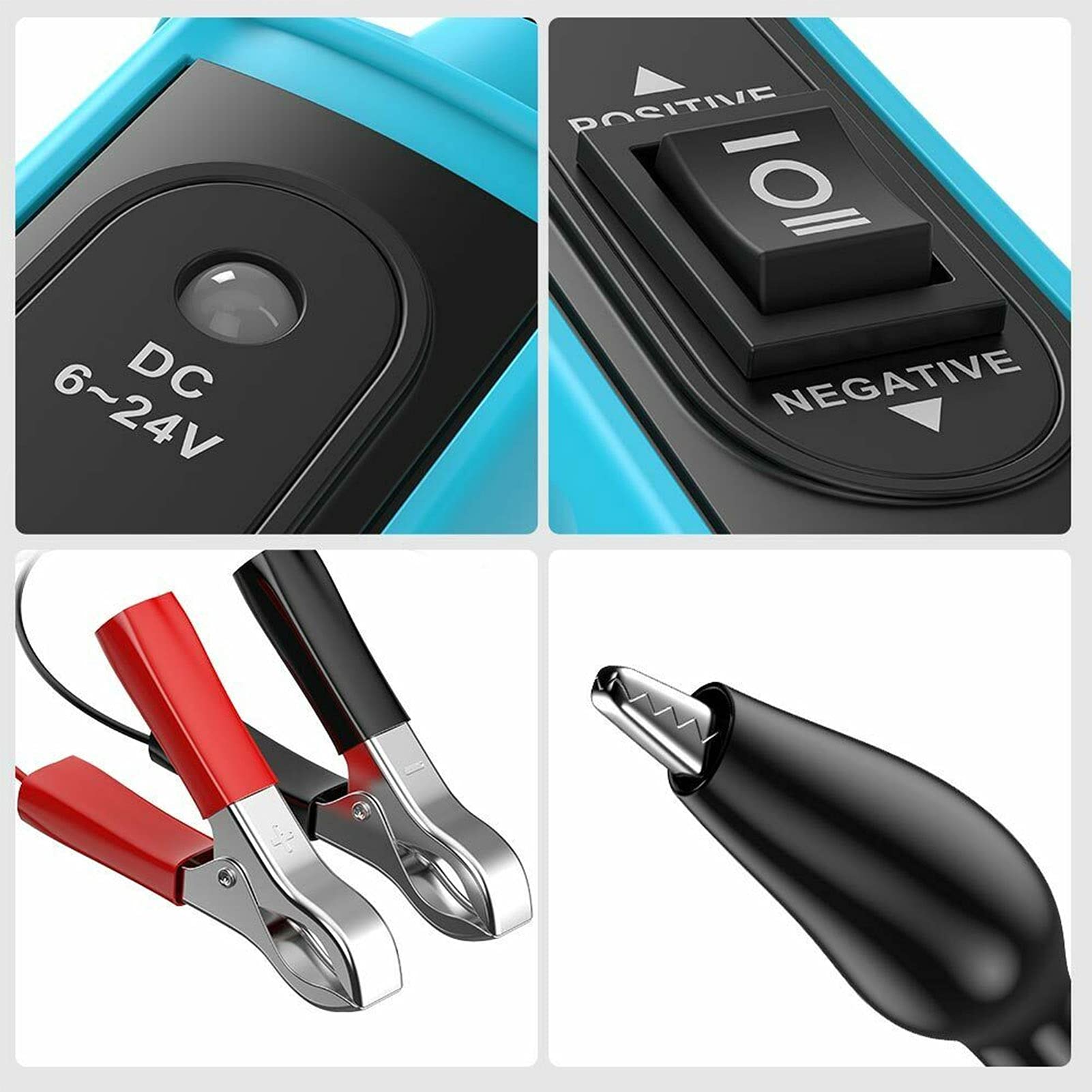 Probador de Polaridad Protección contra Sobrecarga Herramienta Eléctrica Automotriz para Probar Polaridad 6-24 V para Técnicos de Automóviles