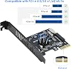 Tarjeta interna PCIe a 20 pines + Tipo-E, adaptador RIITOP PCI-e x1 a conector USB 3.0 de 19+1 pines y cabecera frontal Tipo C (llave A) para panel frontal, expansión 5Gbps 5