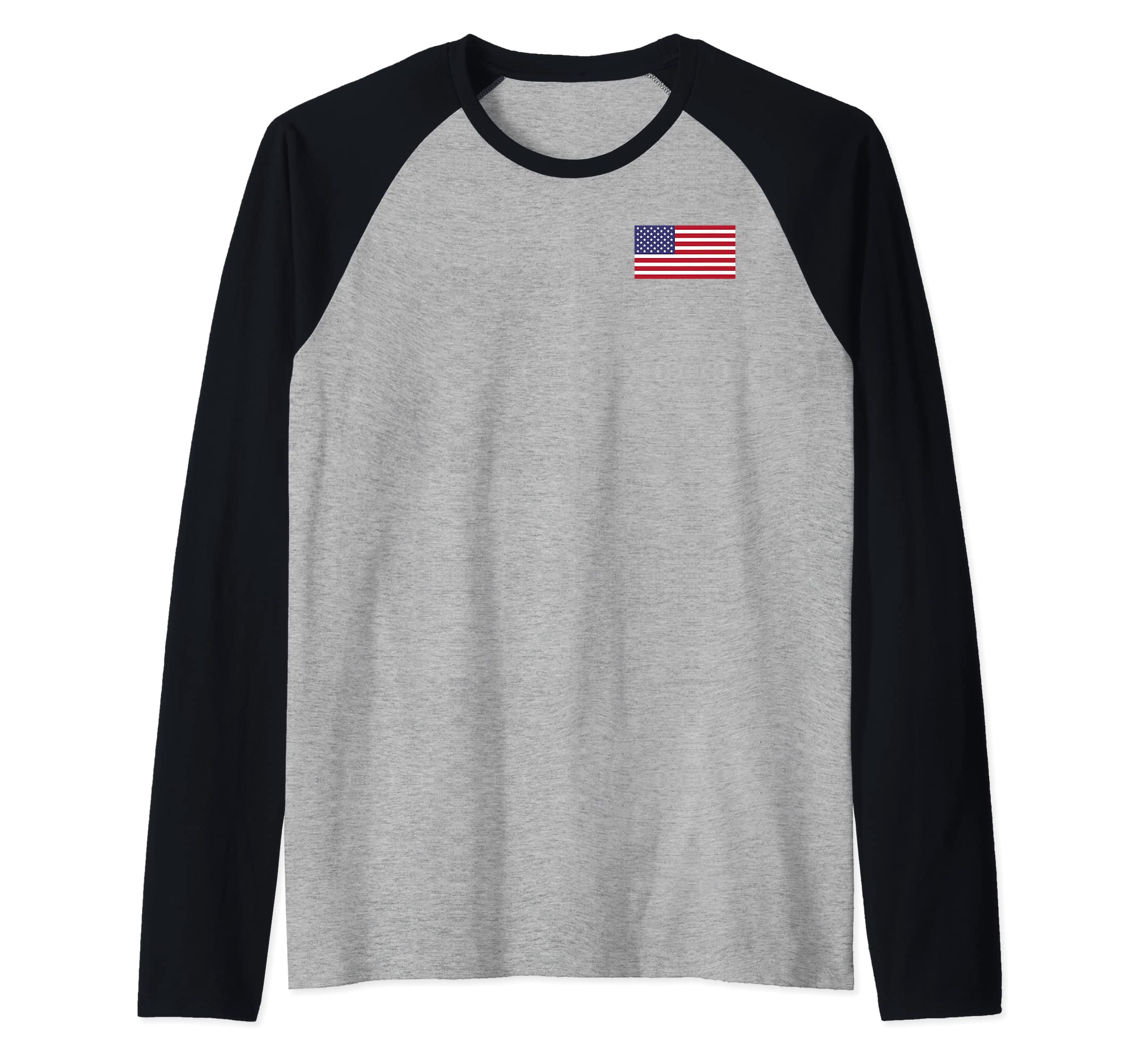 Mens American Flag - USA - Patriotic Raglan Baseball Tee