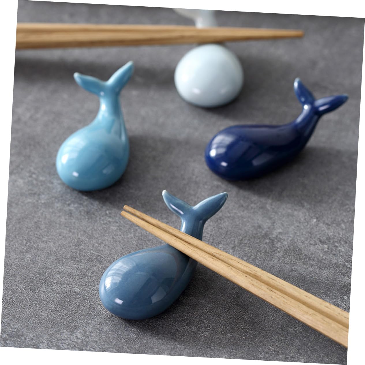 Amosfun 12 Pcs Porte-Baguettes en Porcelaine Cuillère Reste Cuillère Fourchette Porte-Couverts Porte-Ustensile Baguettes Porte-Argenterie Baguettes Reste Rack Porte-Cutie Baleine