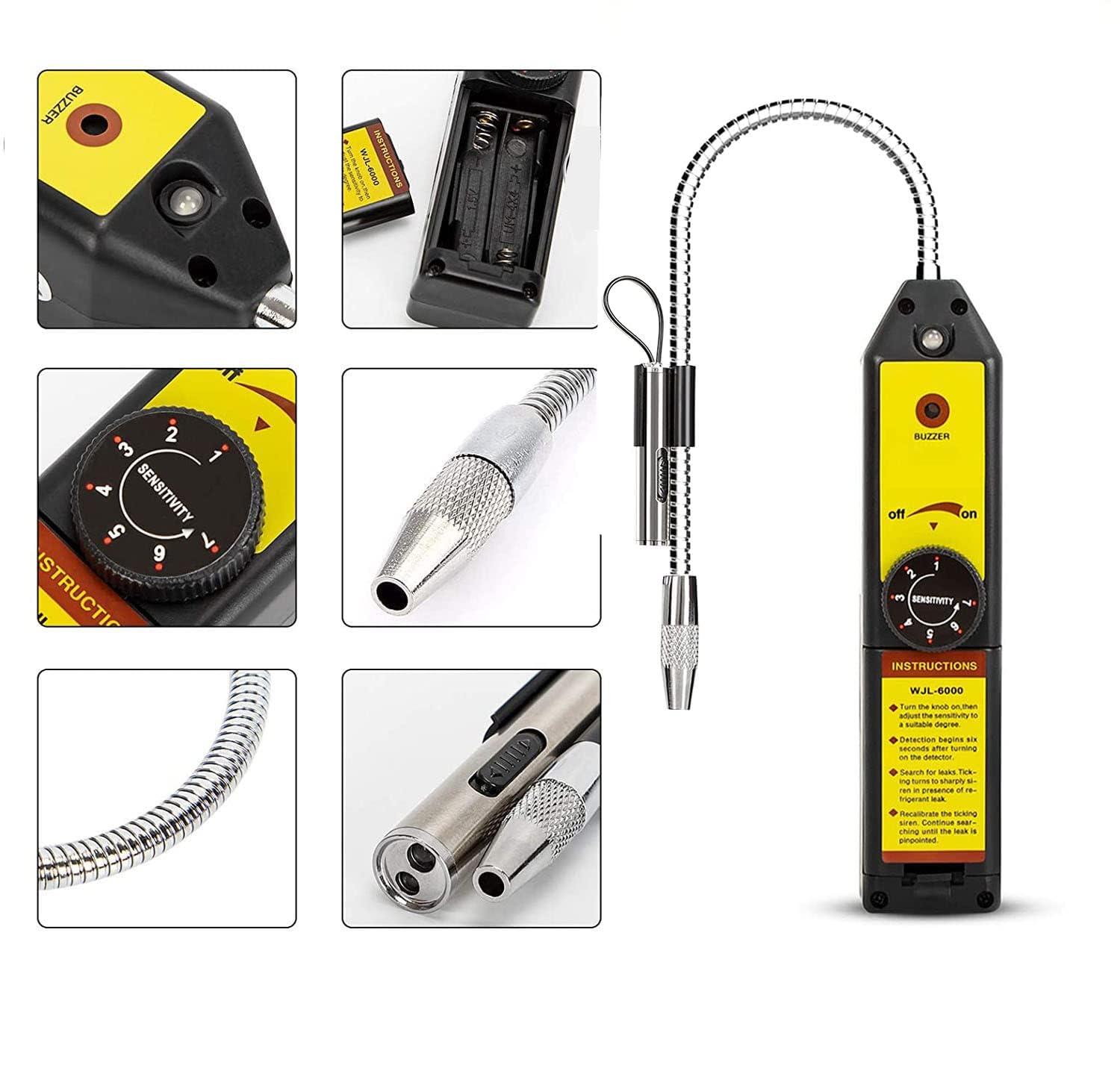 Amazon.com: WJL-6000L Freon Leak Detector Halogen Gas Sniffer