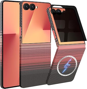Case for Samsung Galaxy Z Flip 7 Slim & Light,Case-Less Touch Feeling,800D Aramid Fiber Made,[Carbon Fiber Textures] Durable Phone Case for Galaxy Z Flip 7 5G Cover,Red