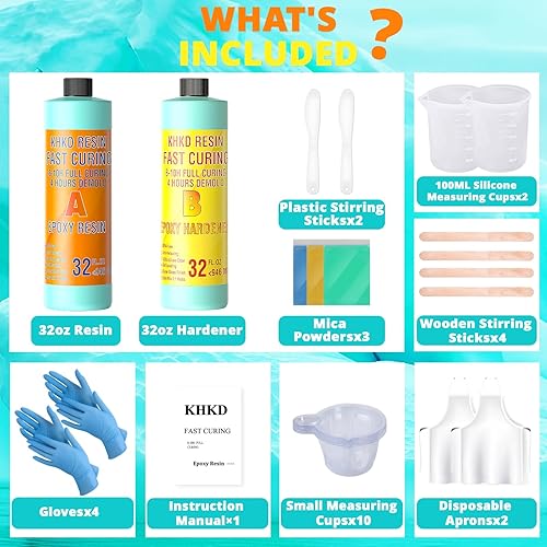 Miniatura 4 de Resina epoxi, kit de resina epoxi de curado rápido de 64 onzas, secado rápido, actualización de 4 horas sin molde, epoxi transparente de alto