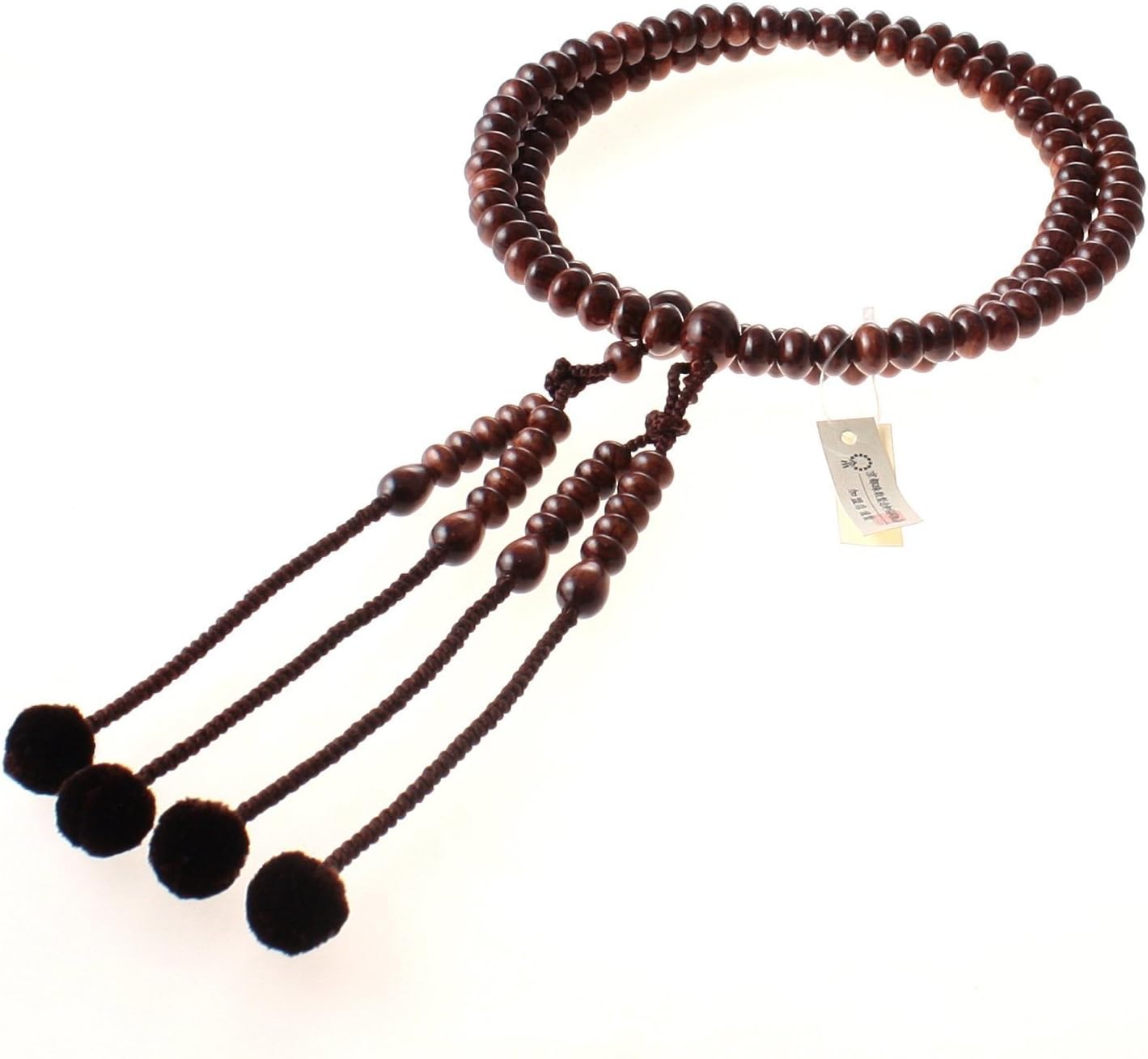 Newstone Kyoto Made Juzu Buddhist Prayer Beads Rosary, Honnenju, Honjuzu, Shimashutann Wood with 100% Silk Tassel Shingon-shu Type [ Made in Kyoto]