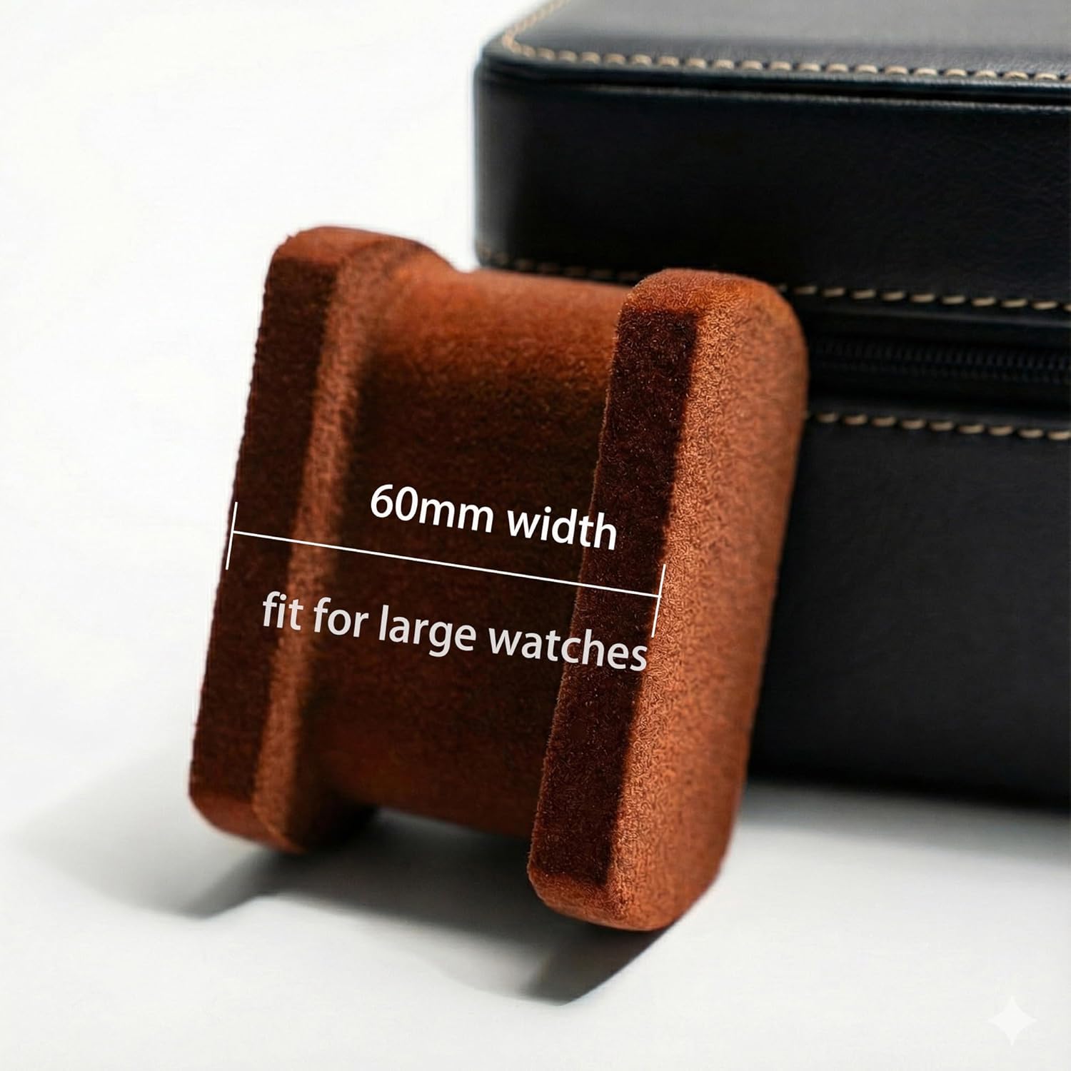 2 slots Watch travel Case Display Box, Hard leather watch storage organizer box fit watches up 52mm face,with insert for accessories. (BLACK, 2 SLOT)