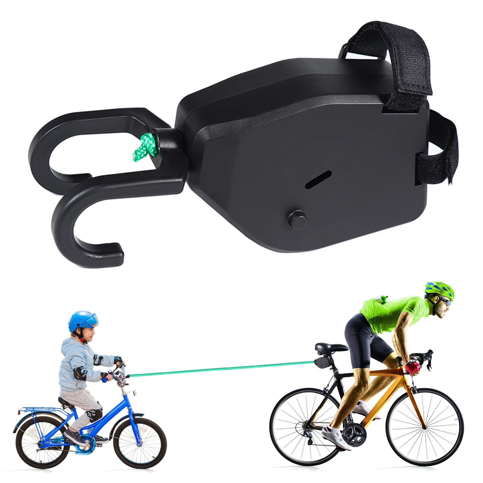 Corda di traino per bicicletta per bambini, retrattile da 2,5 m, per genitori, bambini, fune di trazione, portata 500 lbs per e-bike, mountain bike